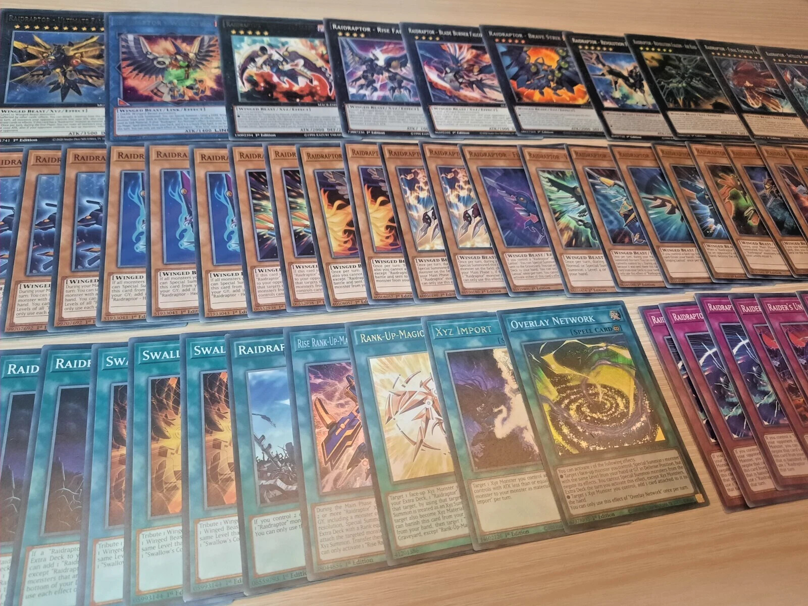 Yugioh Complete Competitive Raidraptor Deck 43 Card main + 10 Ca **HOT** + Bonus