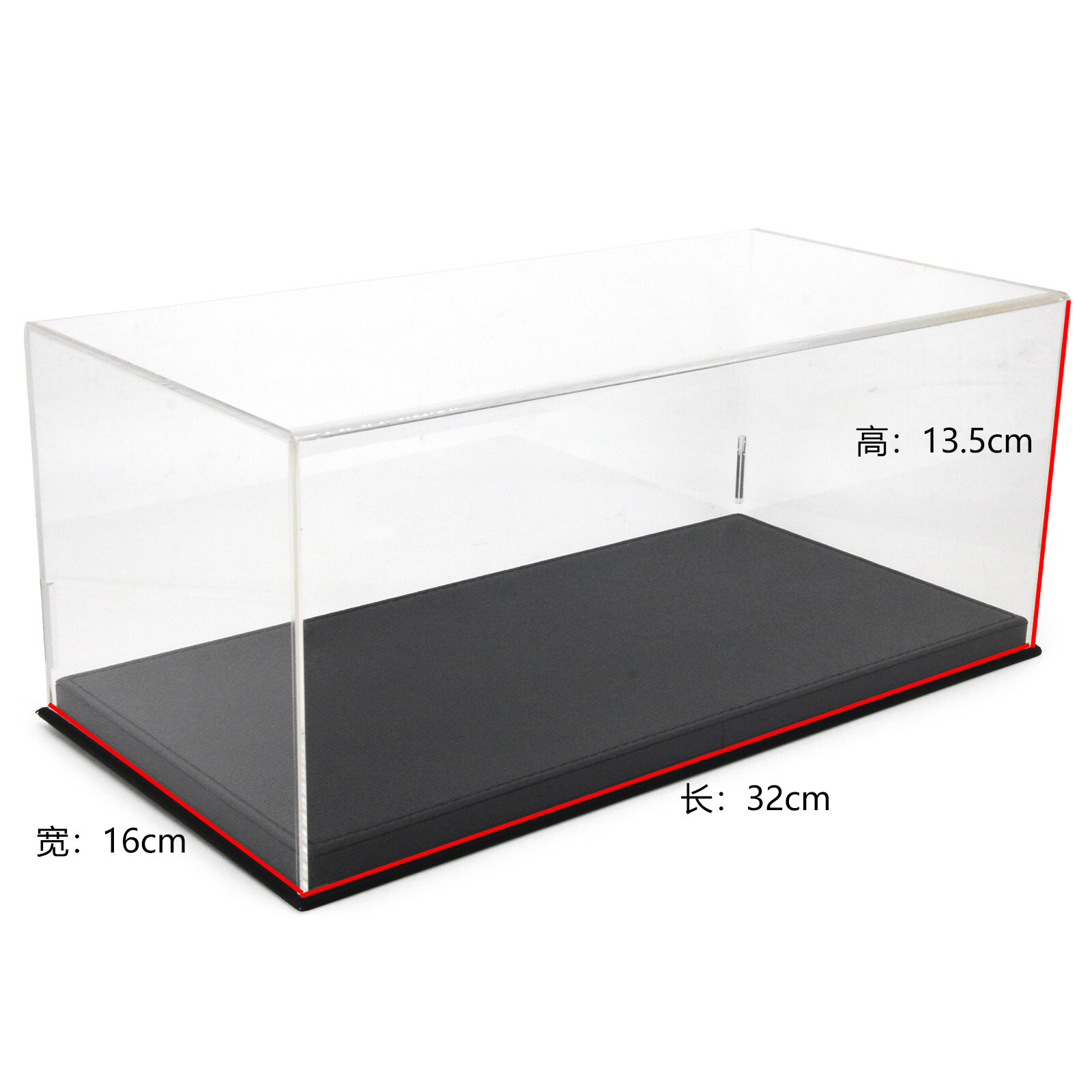 1:18 Acrylic Diecast Model Car Display Case Black Leather Base