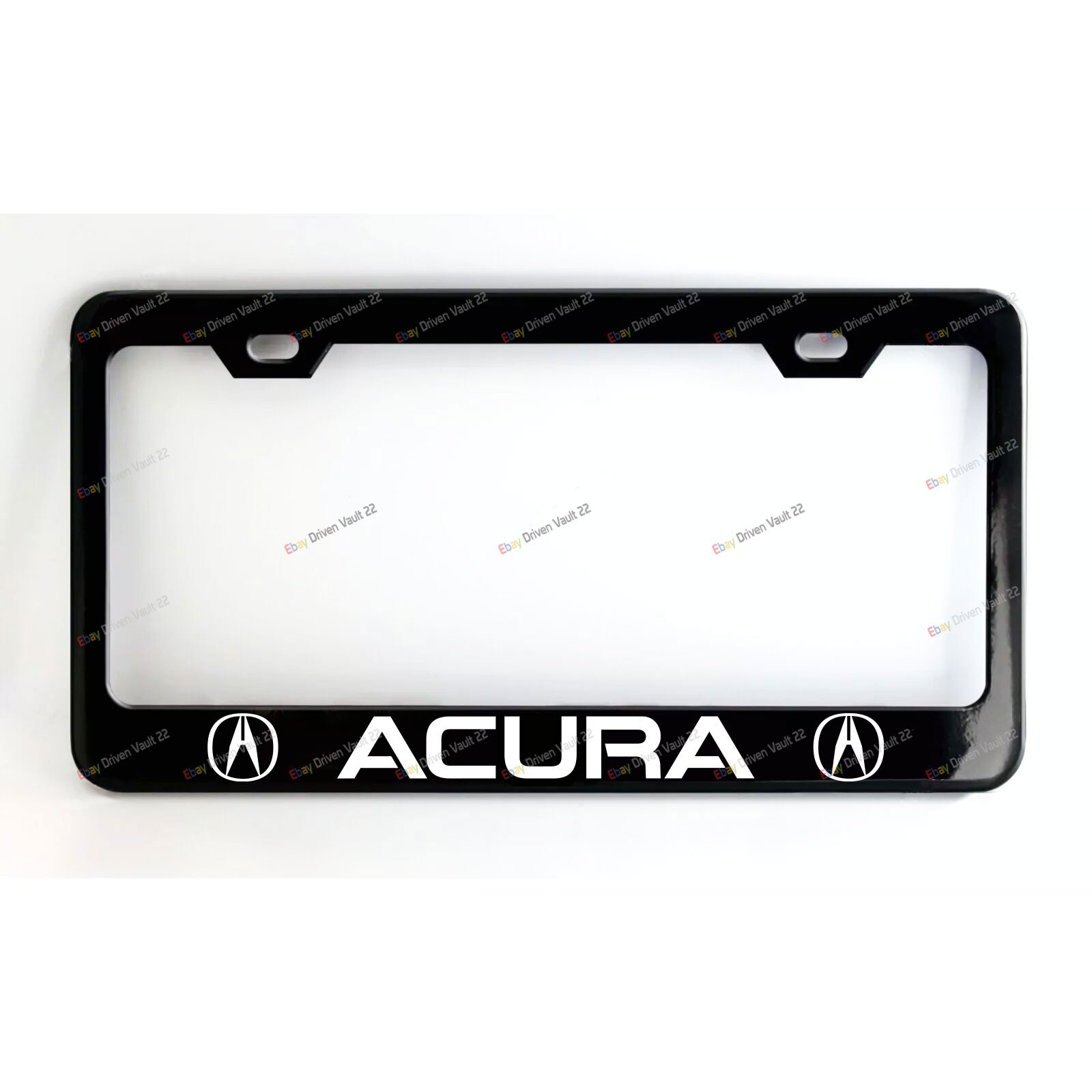 ACURA Custom Made Black Metal License Plate Frame Screw Caps