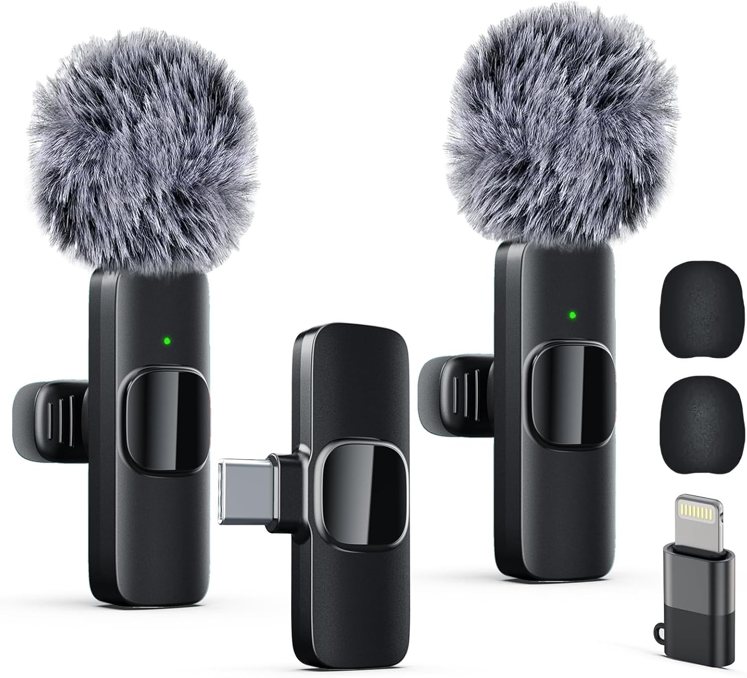 Omnidirectional Lavalier Microphone Set with Noise Reduction for YouTube & Vlogs