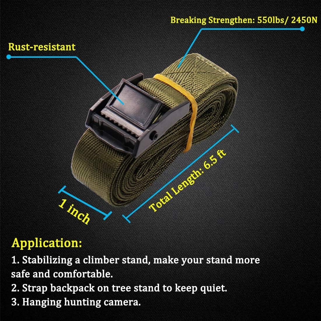 Durable Tree Stand Stabilizer Straps - Easy Installation for Secure Hunting