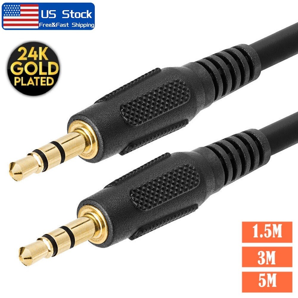 3.5mm Cable Male to Male Stereo Audio Speaker iPad PC Car Auxiliary AUX Cord LOT