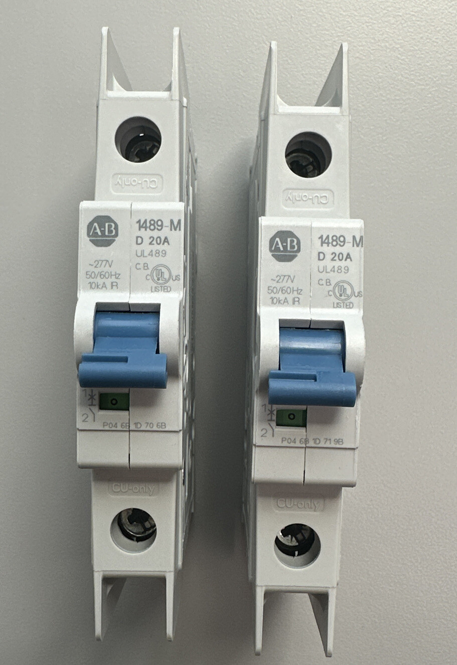 Allen Bradley 1489-M1D200: Miniature Circuit Breaker, 1P, 20A, D Curve, Qty 2