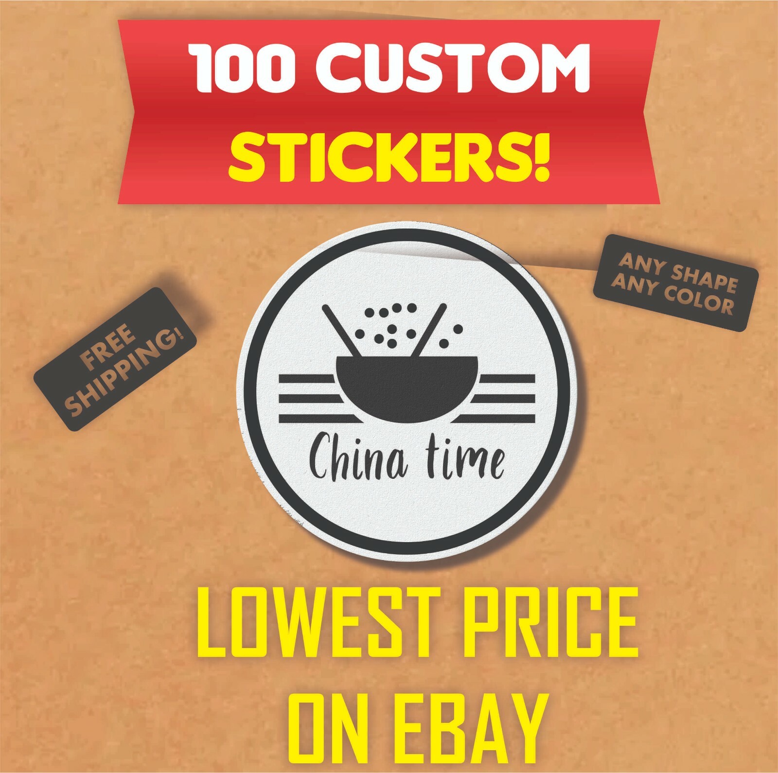 100 Custom stickers Bulk | Die Cut Product Labels | Business Stickers | Decals