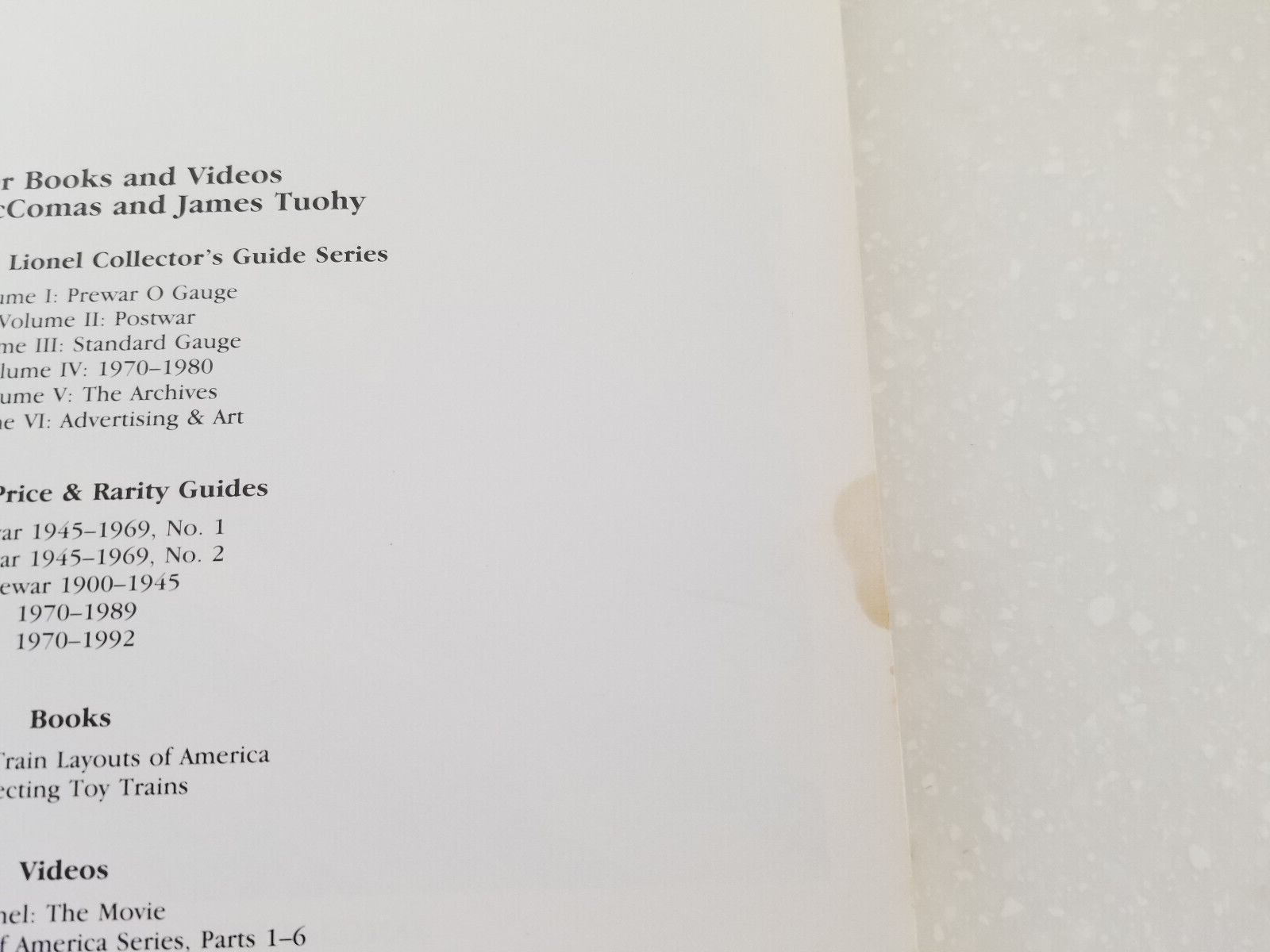 Lionel A Collector's Guide & History Postwar Volume II Second Edition Soft Cover