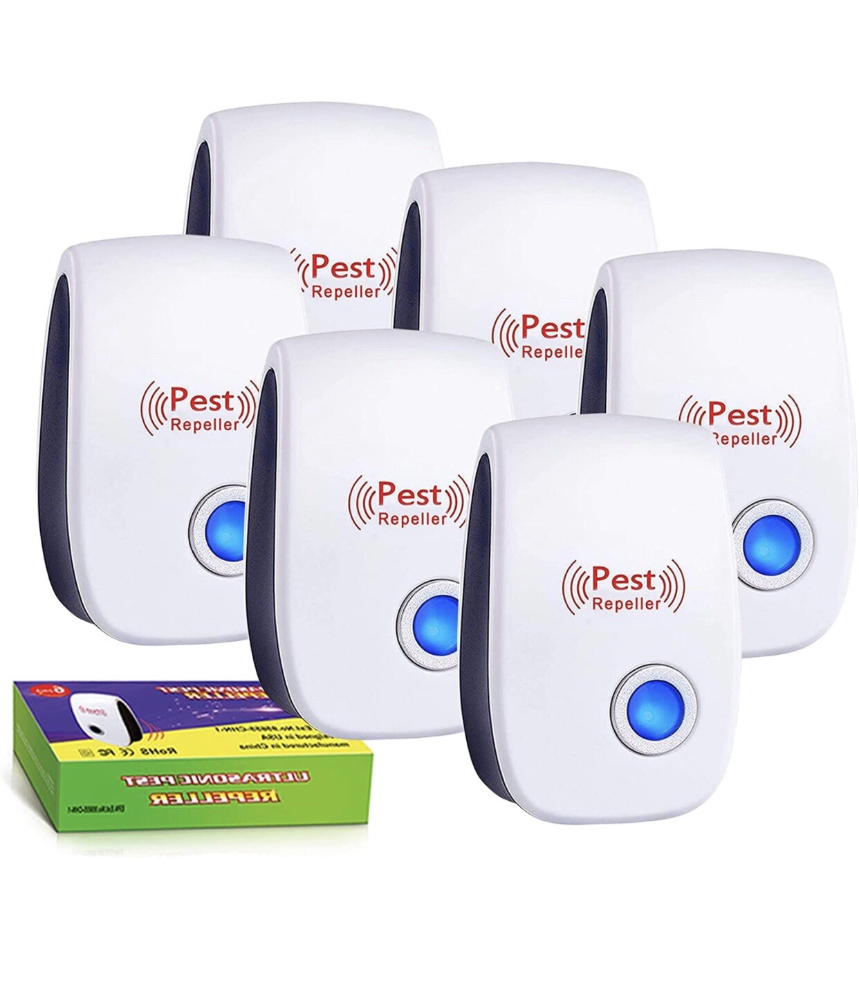 6 pcs Ultrasonic Pest Repeller Control Electronic Repellent Mice Bug Rat Reject