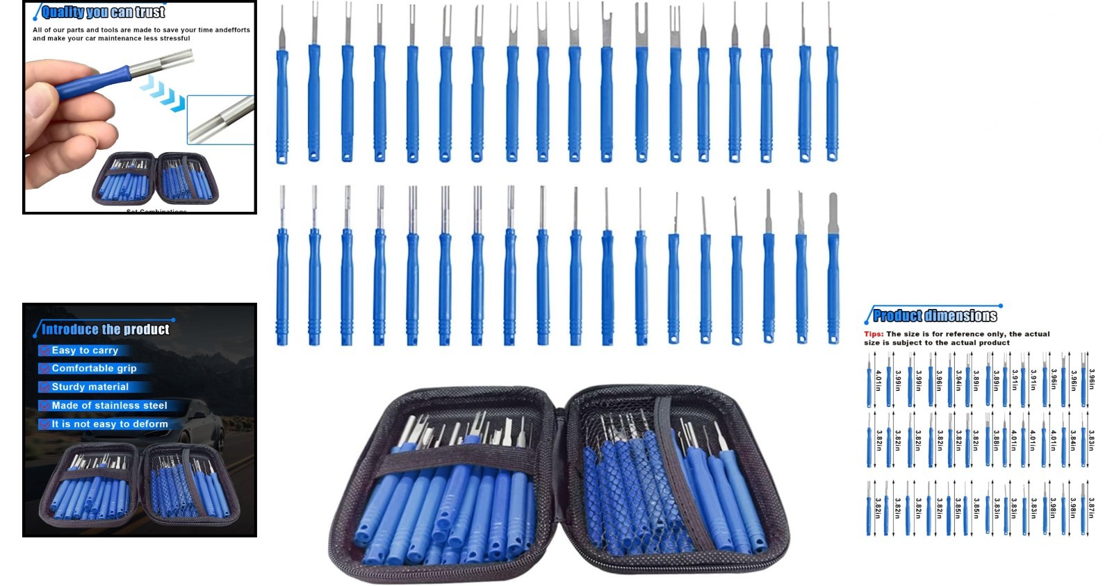 36PCS Terminal Removal Tool Kit, Wire Connector Pin Extraction Tool, Electrical