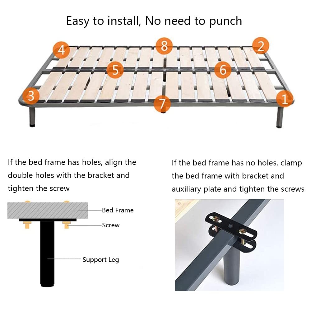 2PCS (10"-17") Adjustable Height Center Support Leg for Bed Frame, Bed Center...