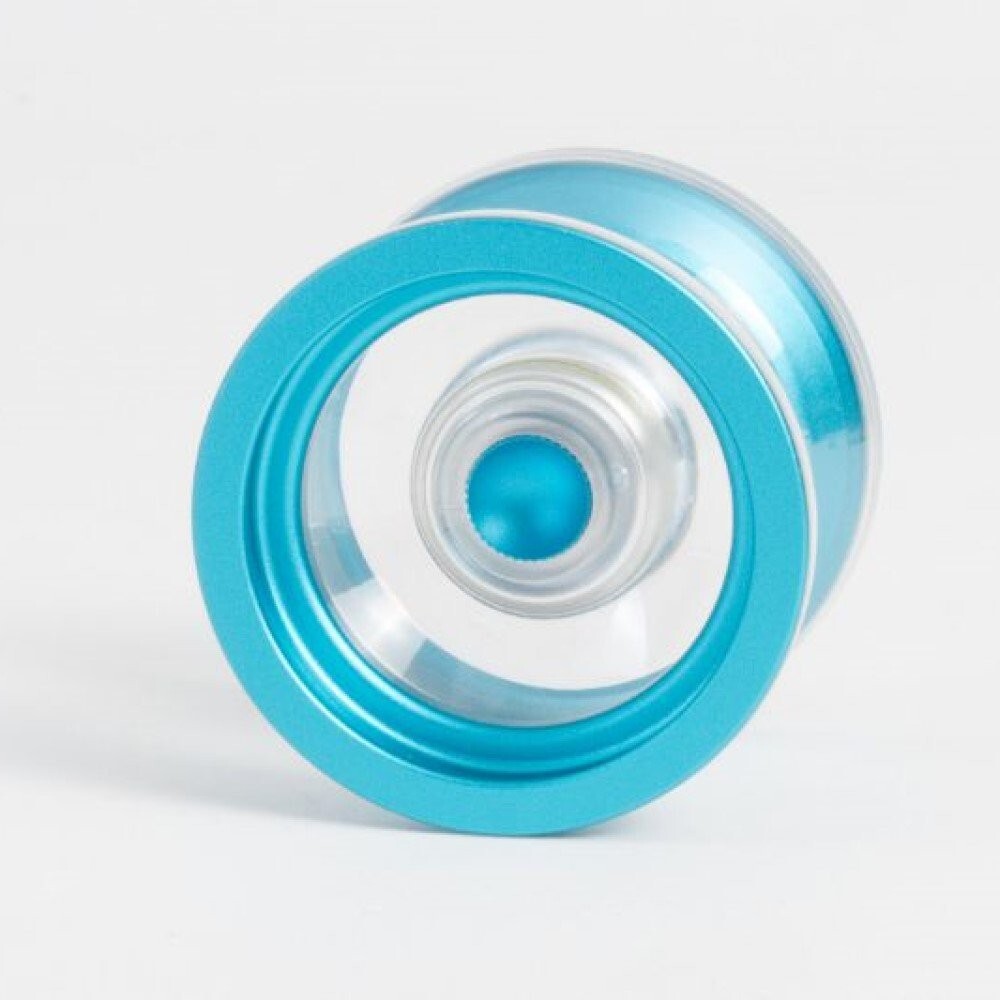 YoYoFactory Overthrow Ultra Strong Polycarbonate with Aluminum Rims  (Aqua/Clear