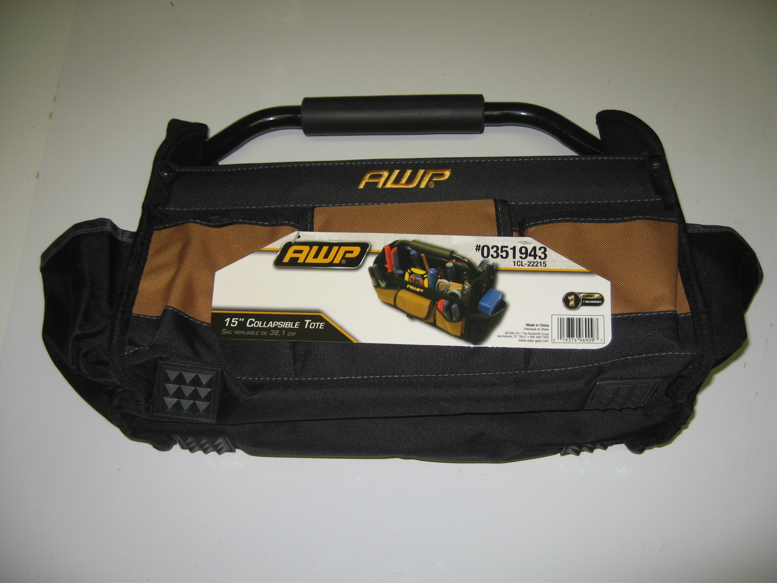 AWP 1L-22215 Polyester Open Tote Tool Bag, 1350 Cu. In.