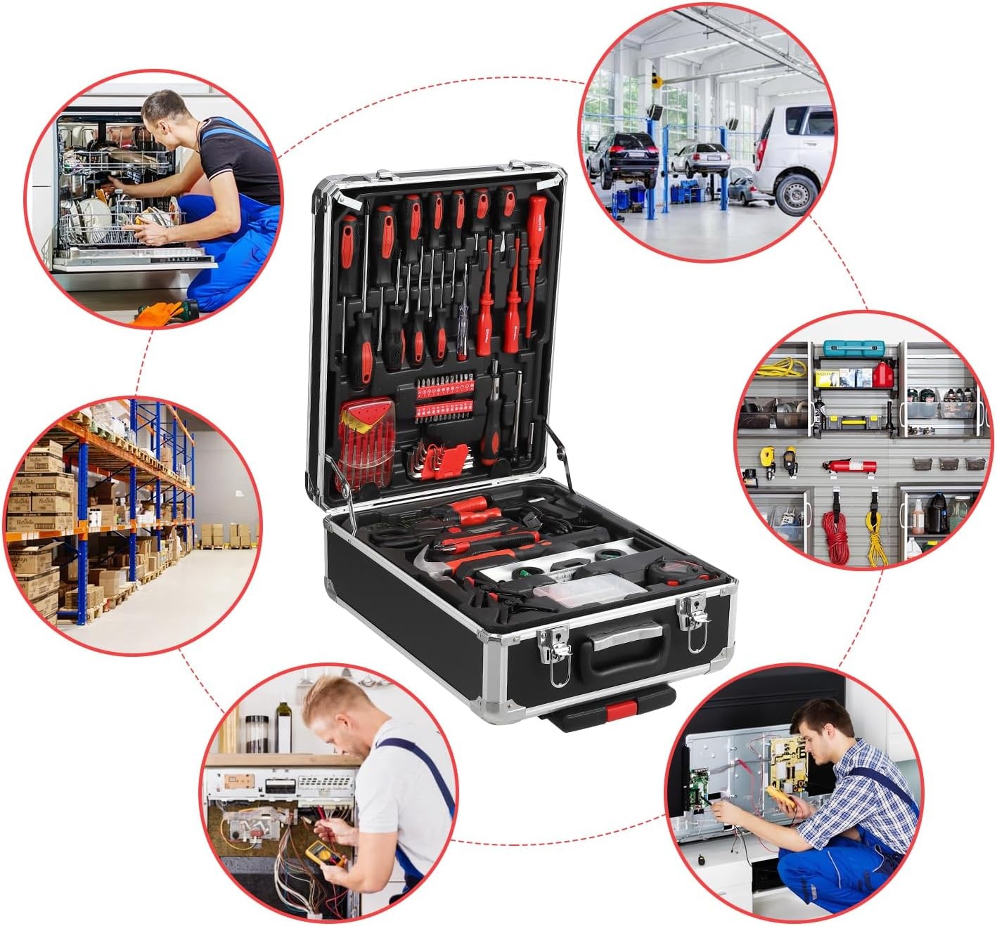 800 PCS Tool Set Mechanics Tool Kit Wrenches Socket w/ Trolley Case Box Organize