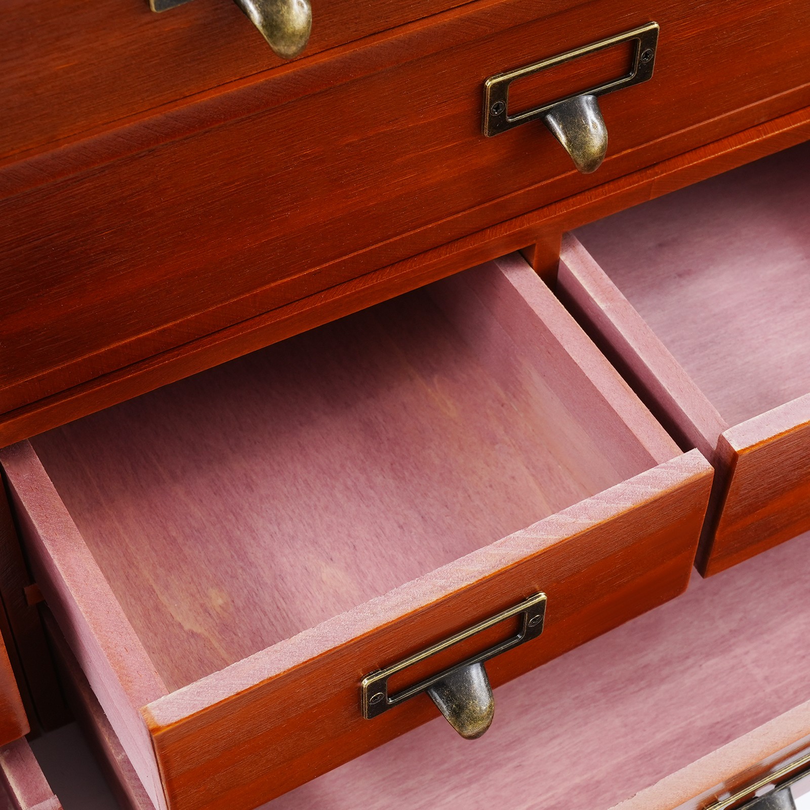 4 Pack 3 Drawer Wooden Desktop Organizer Drawer Storage Box For Tabletop