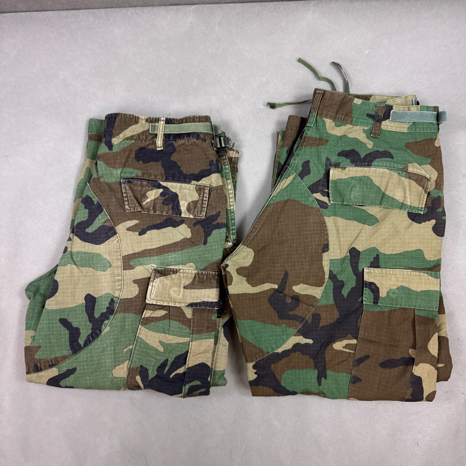 Vintage US Military Pants Men 32x28 Camo Lot of 2 Woodland Cargo Medium X Short