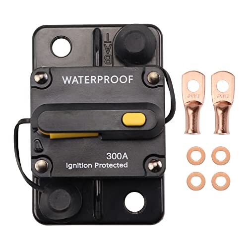 12V-48V DC 300A Circuit Breaker Waterproof Manual Resettable Inline Fuse