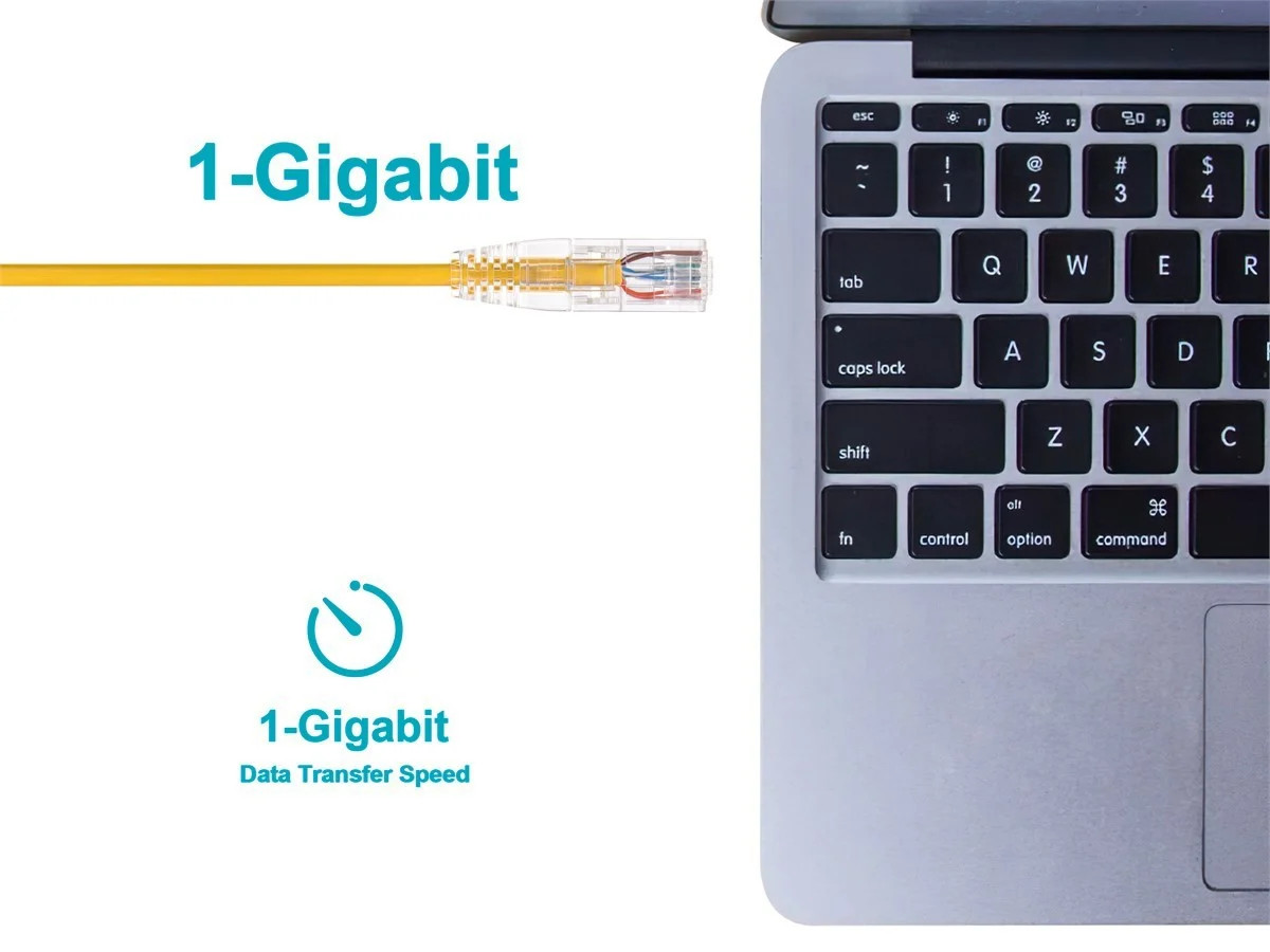 Monoprice Cat6 Ethernet Patch Cable - 0.5 feet - Yellow | Snagless RJ45 Stranded