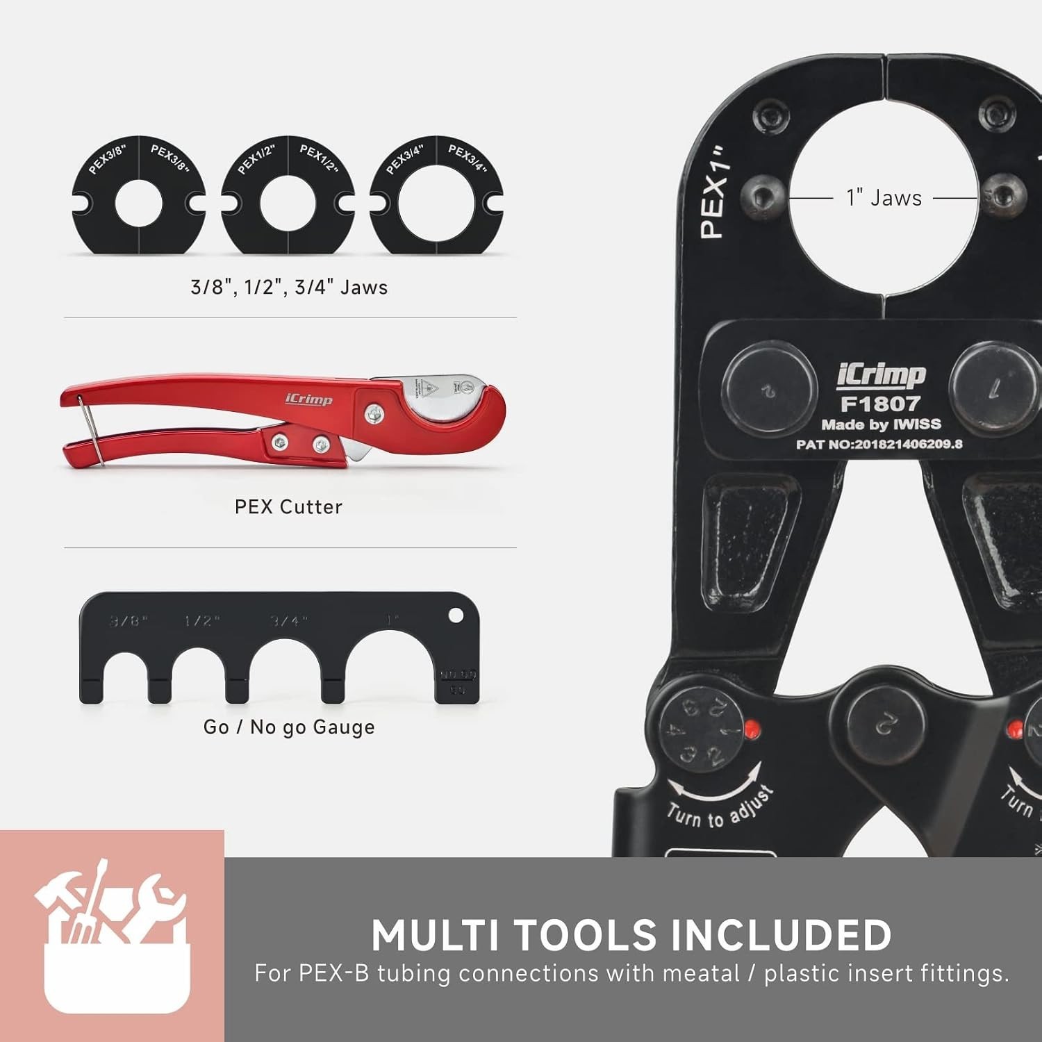 Professional iCrimp PEX Crimping Tool Kit for Efficient Plumbing Installations