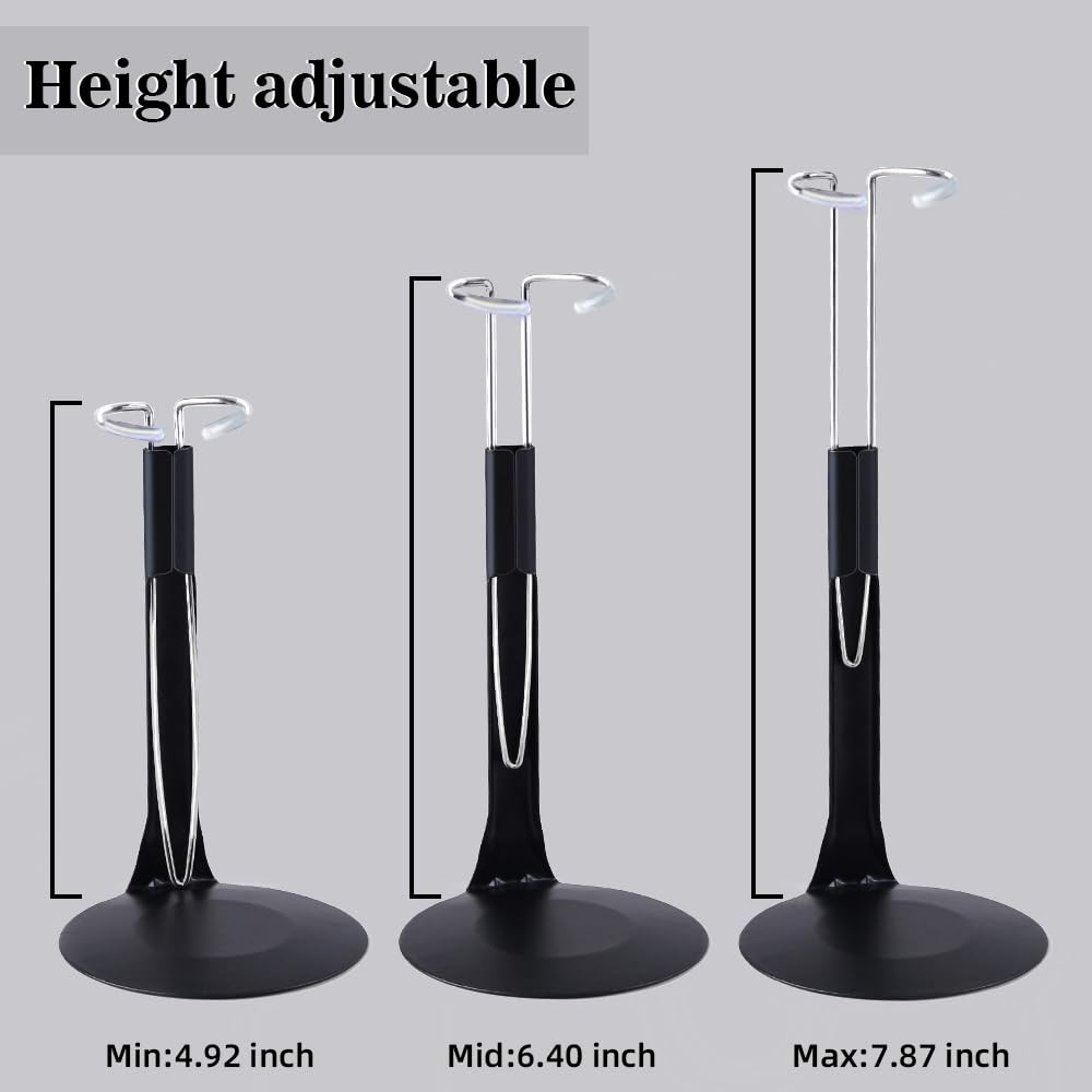 UCanaan 6 Pcs Doll Stand - Action Figure Stands with Expandable Waist Black6