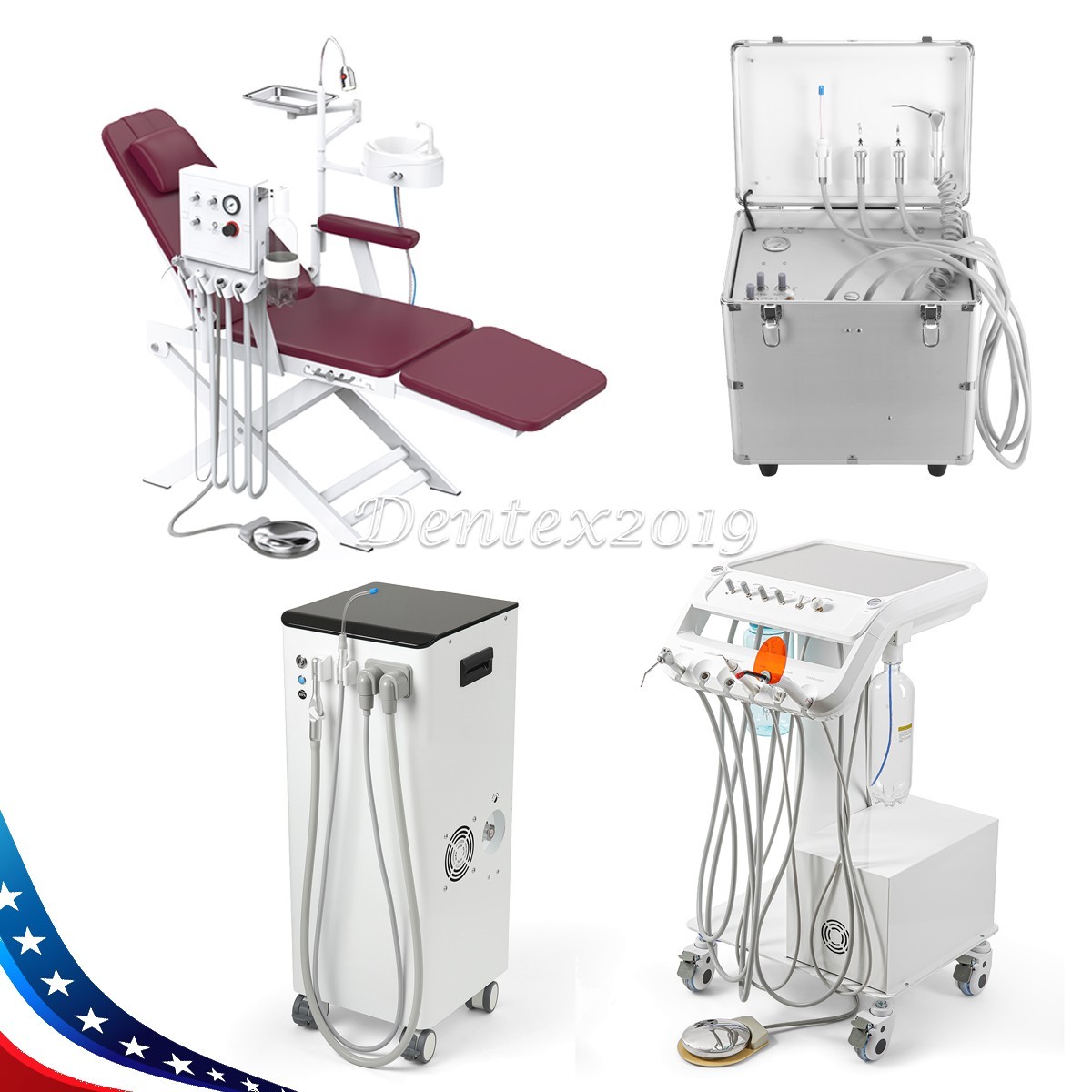 Portable Dental Delivery Unit Cart Air Compressor Suction system/Chair Turbine