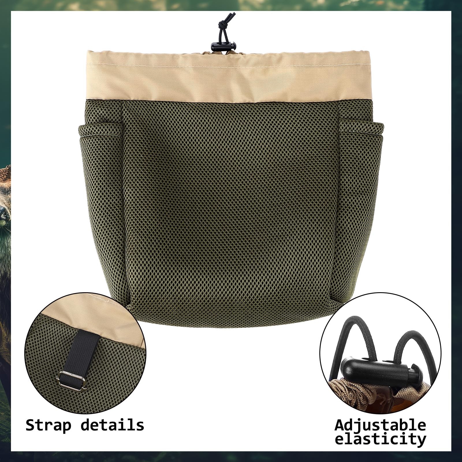 2 Pcs Saddle Hunting Dump Bag Saddle Pouches with Drawstring Closure Mesh Bag...