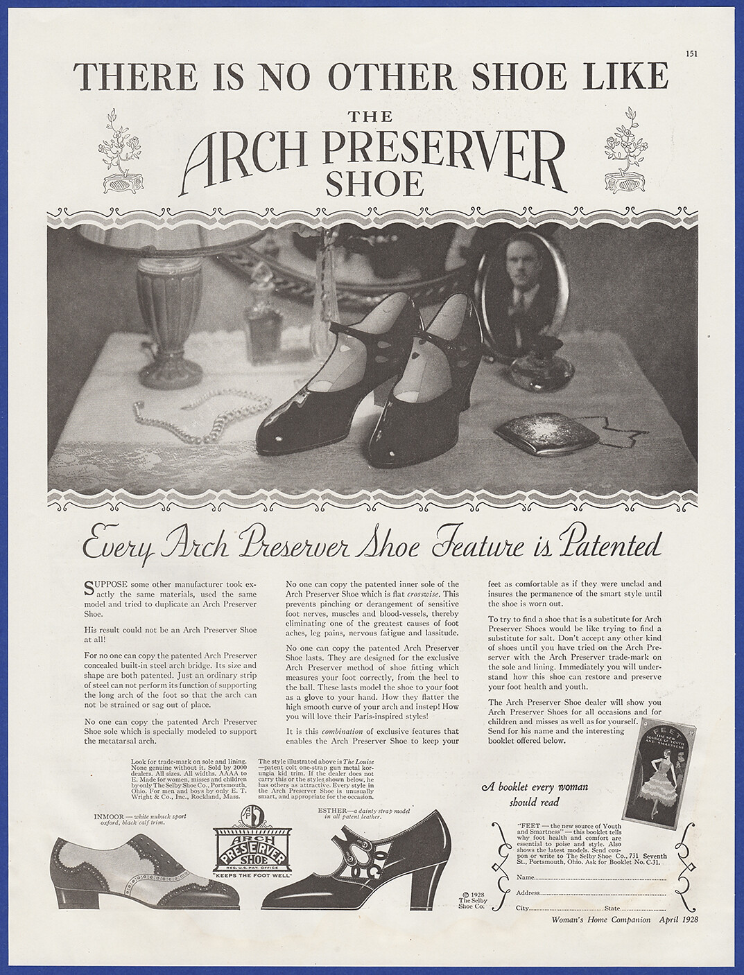 Vintage 1928 ARCH PRESERVER Shoes Women's Fashion Art Decor Print Ad 1920's