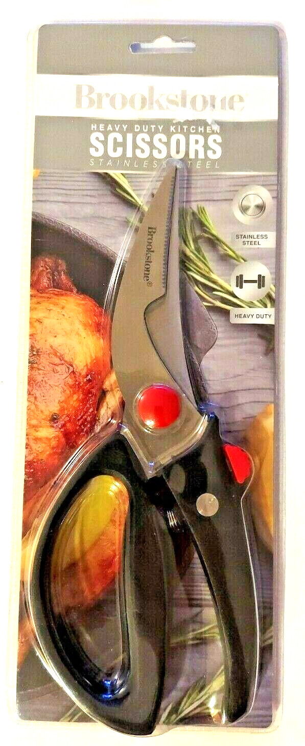 Brookstone Heavy Duty Premium KITCHEN SCISSORS & Multipurpose Shears BRAND NEW