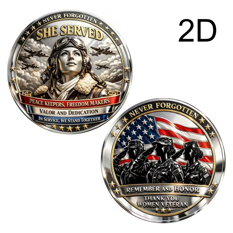 Women Veteran Challenge Coin Collectable Commemorative Military She Served 1-pc
