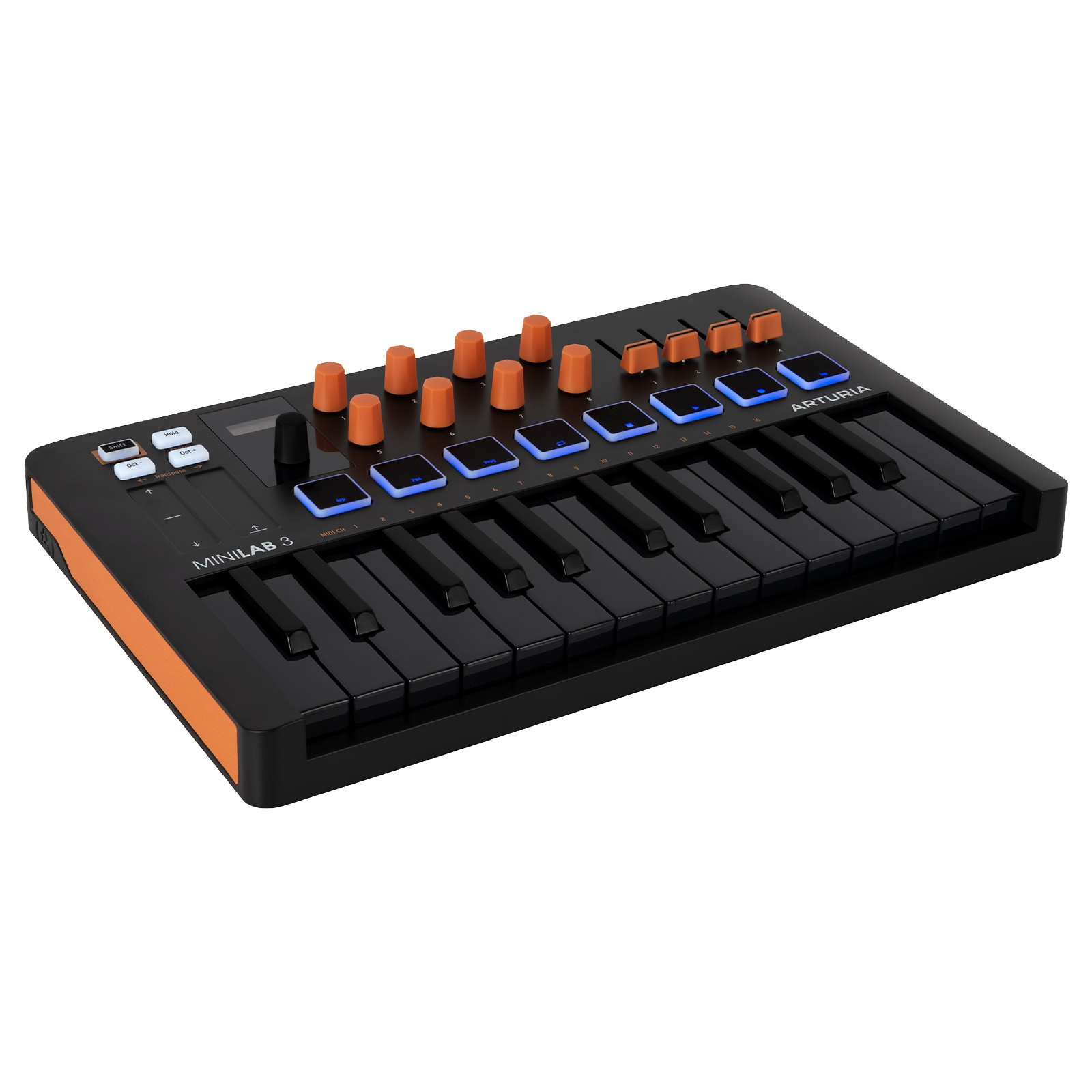 Arturia MiniLab 3 Orange Edition 25 Key MIDI Keyboard Controller with Case