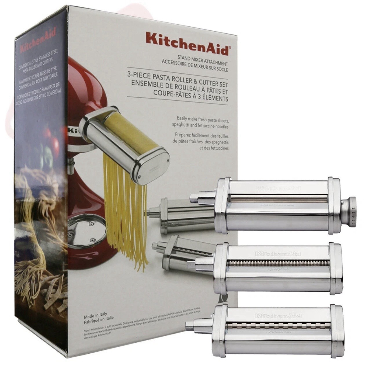 KitchenAid KSMPRA 3 Piece Pasta Roller and Cutter Set *AUTHENTIC* *BRAND NEW*