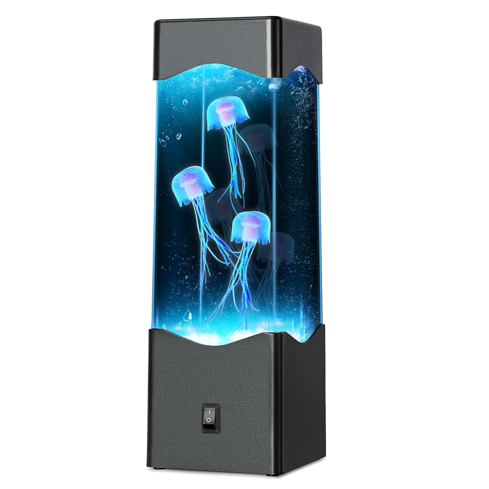 Gifts for Adults Kids, Multi-Color Jellyfish Lamp, 9.2*2.8*2.8 inches, Black