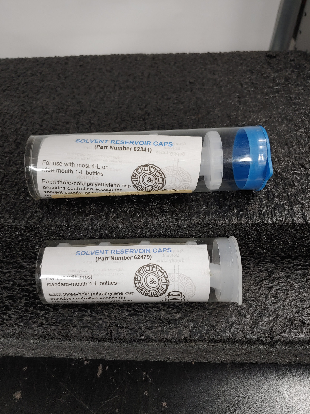 Assorted Lot of WATERS Solvent Reservoir Caps 62341 X3 62479 X4