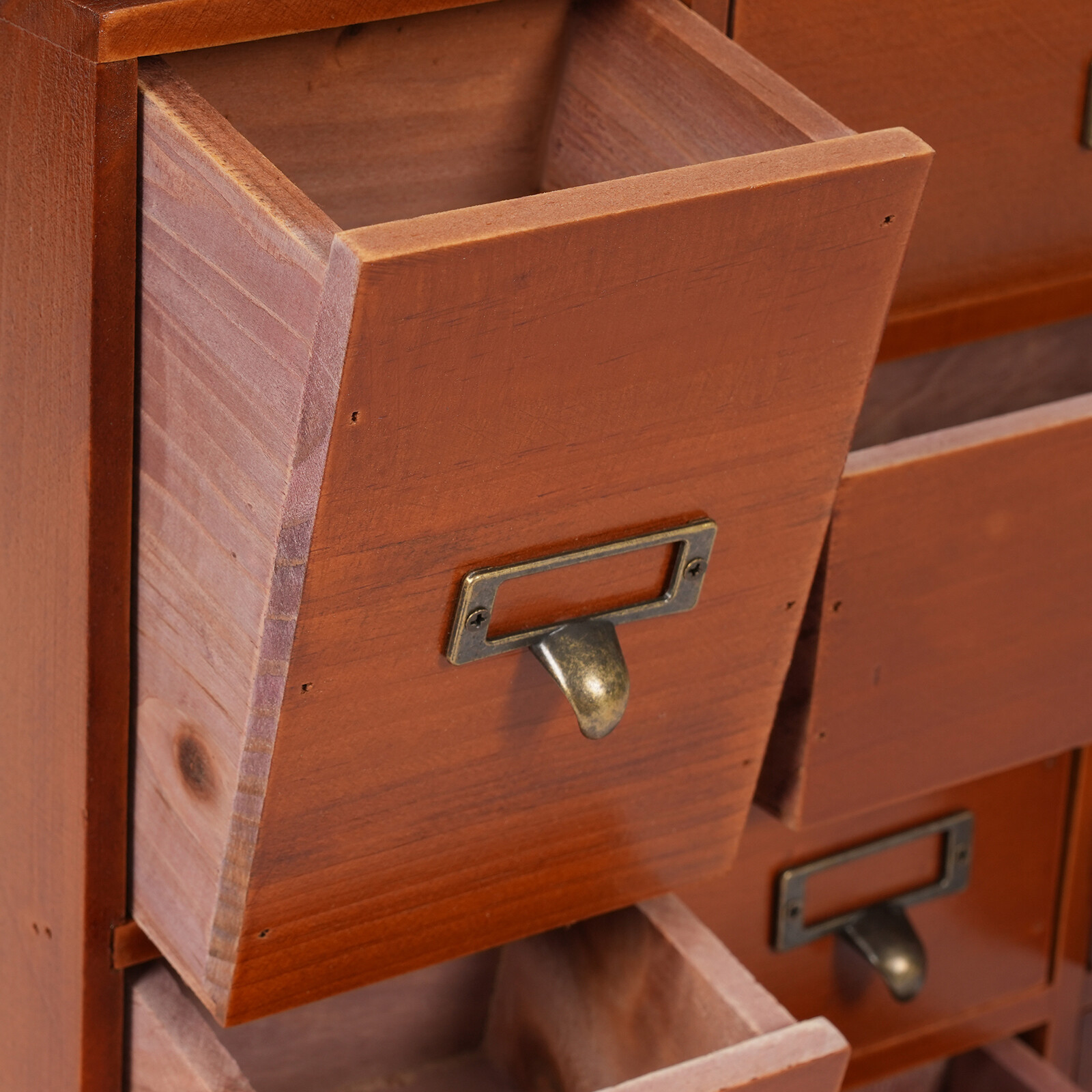 12-Drawer Wooden Desktop Organizer - Stylish Storage for Home & Office