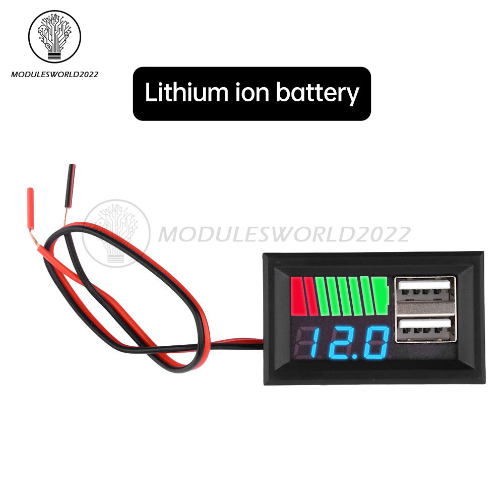 Digital Lead-acid /Li-ion Battery Capacity Voltage Meter Battery Level Indicator