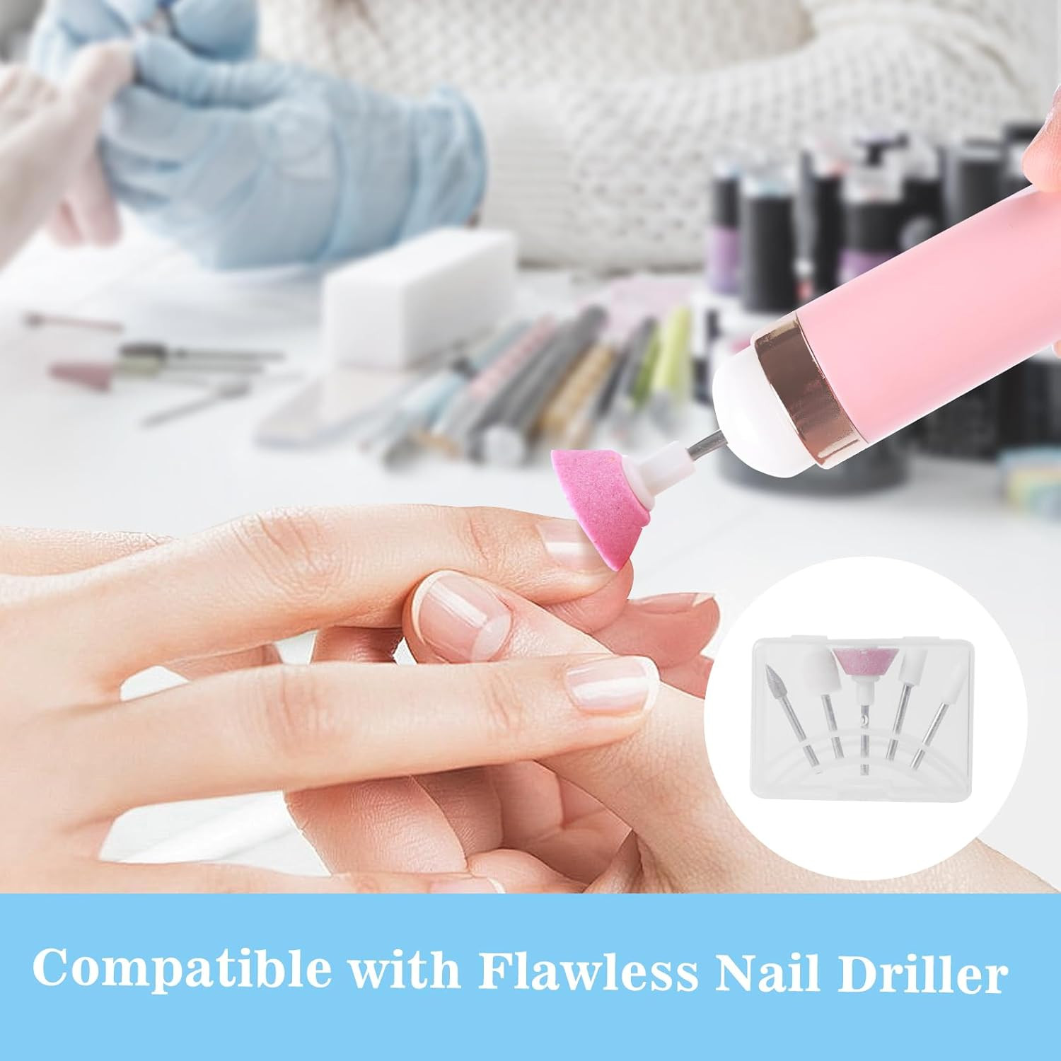 Nail Drill Bits Replacements Compatible with Flawless,10Pcs Professional Nail Dr