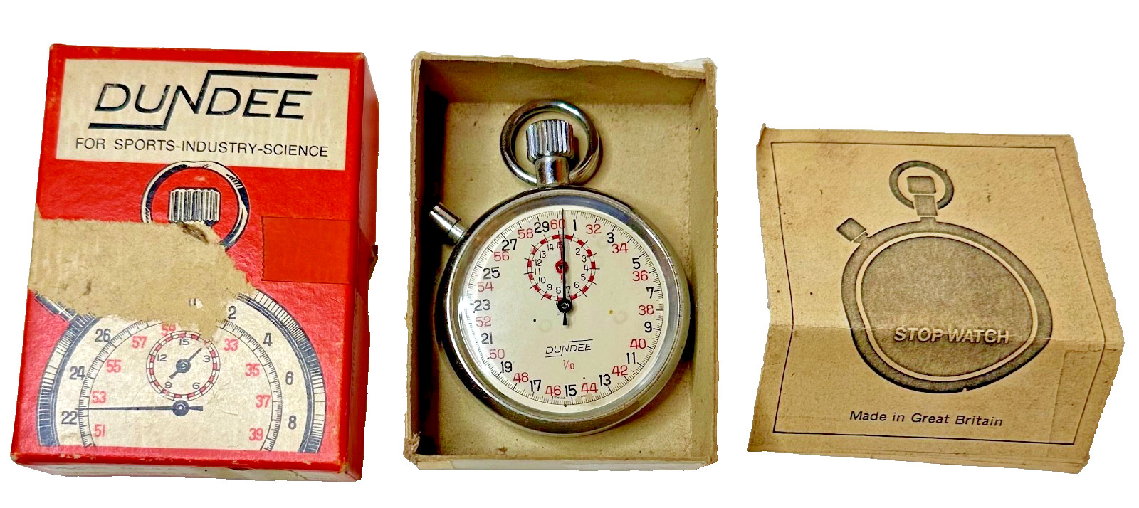 Dundee Swiss Made Stop Watch Tested Works VTG Made in Switzerland. NICE!