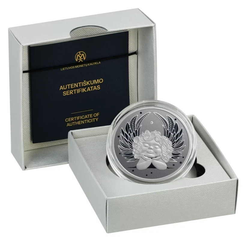 2025 Niue 2 Dollar Silver Coin Little Silver with REAL Diamond VS-SI Collectible