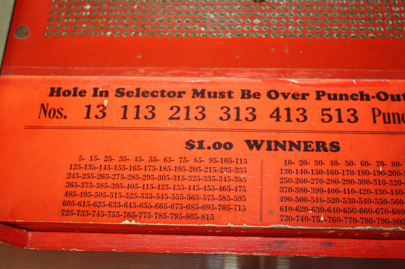Vintage Collectible 1930’s or 40’s Coin Operated Punch Board Machine With Keys