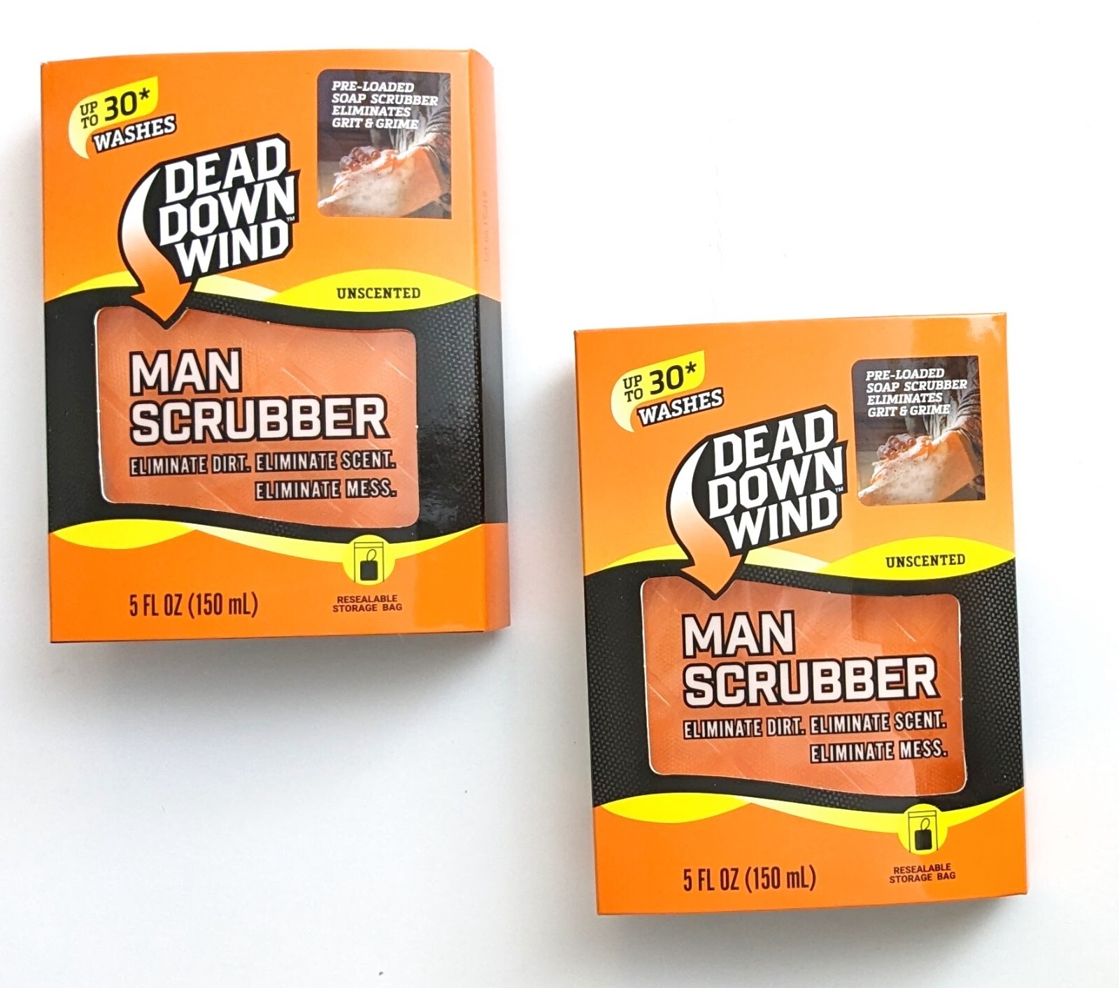 Dead Down Wind Man Scrubber Removes Scent before Hunting 2 pack