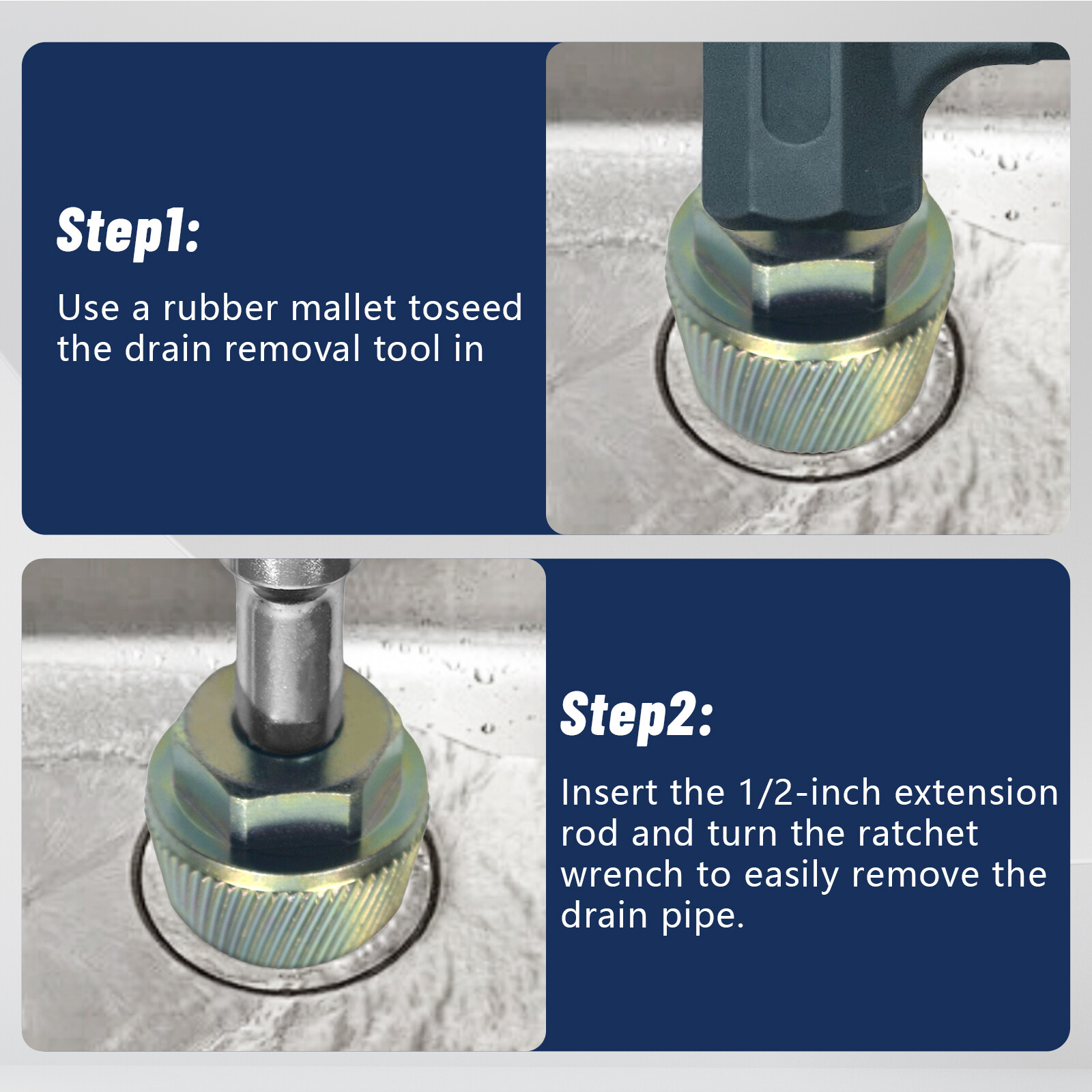 Colourful Galvanized 1.5'' Tub Drain Extractor with 1/2'' Socket Bathtub Remover