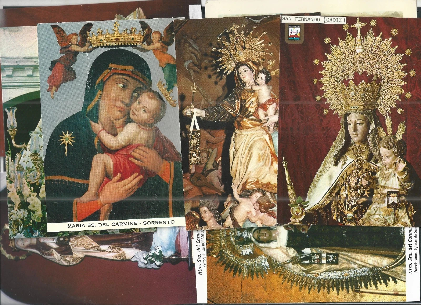 30 holy cards postales de la Virgin del Carmen santino image pieuses estampa