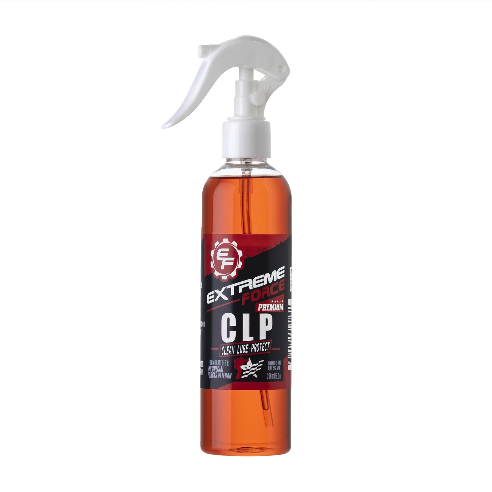 Extreme Force Premium Gun CLP, Clean Lube Protect, Synthetic 8 ounces, Red
