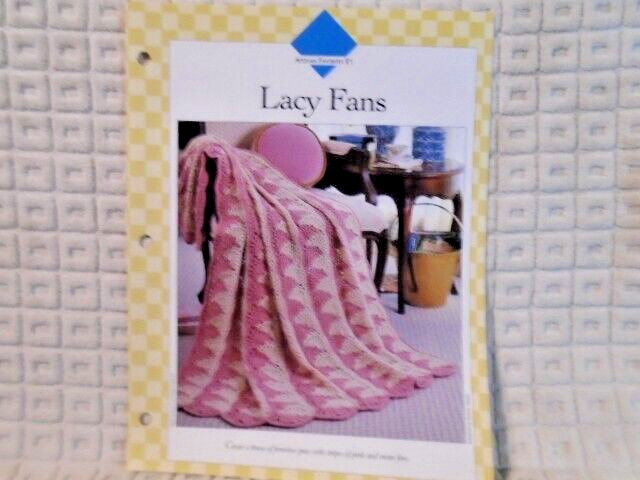 Lacy Fan Afghan Home Decor  VANNA'S CLUB CROCHET PATTERN INSTRUCTIONS