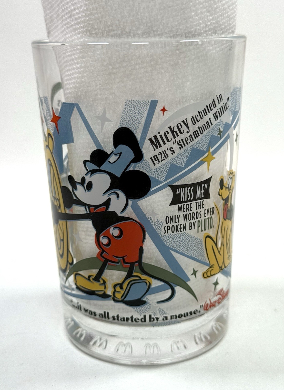 100 Years Of Magic Disney Glass Cup From Mcdonald’s Steamboat Mickey
