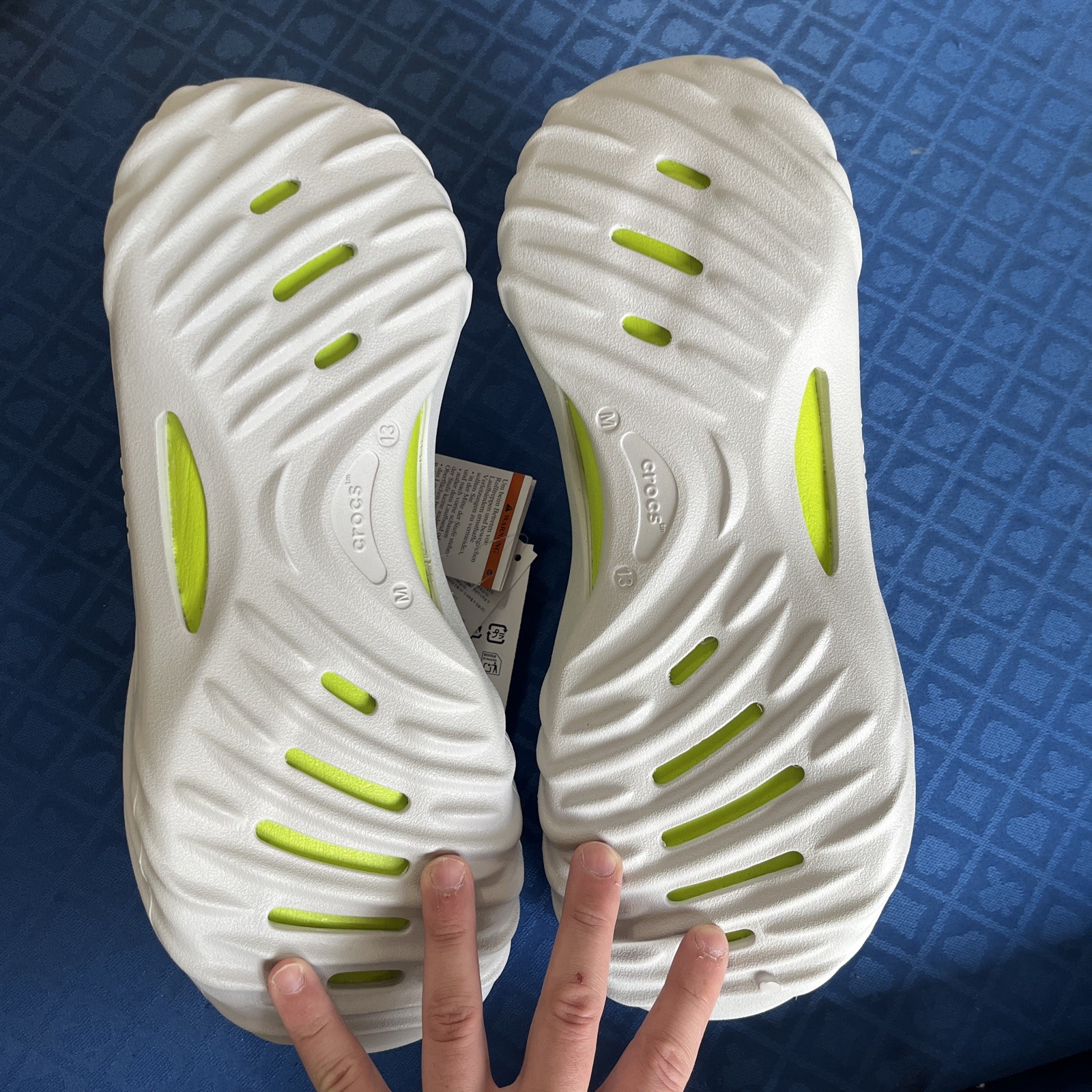 Men's Crocs Echo Wave Atmoshpere/Lime Punch 210521-1FT - NEW Men’s Size 13
