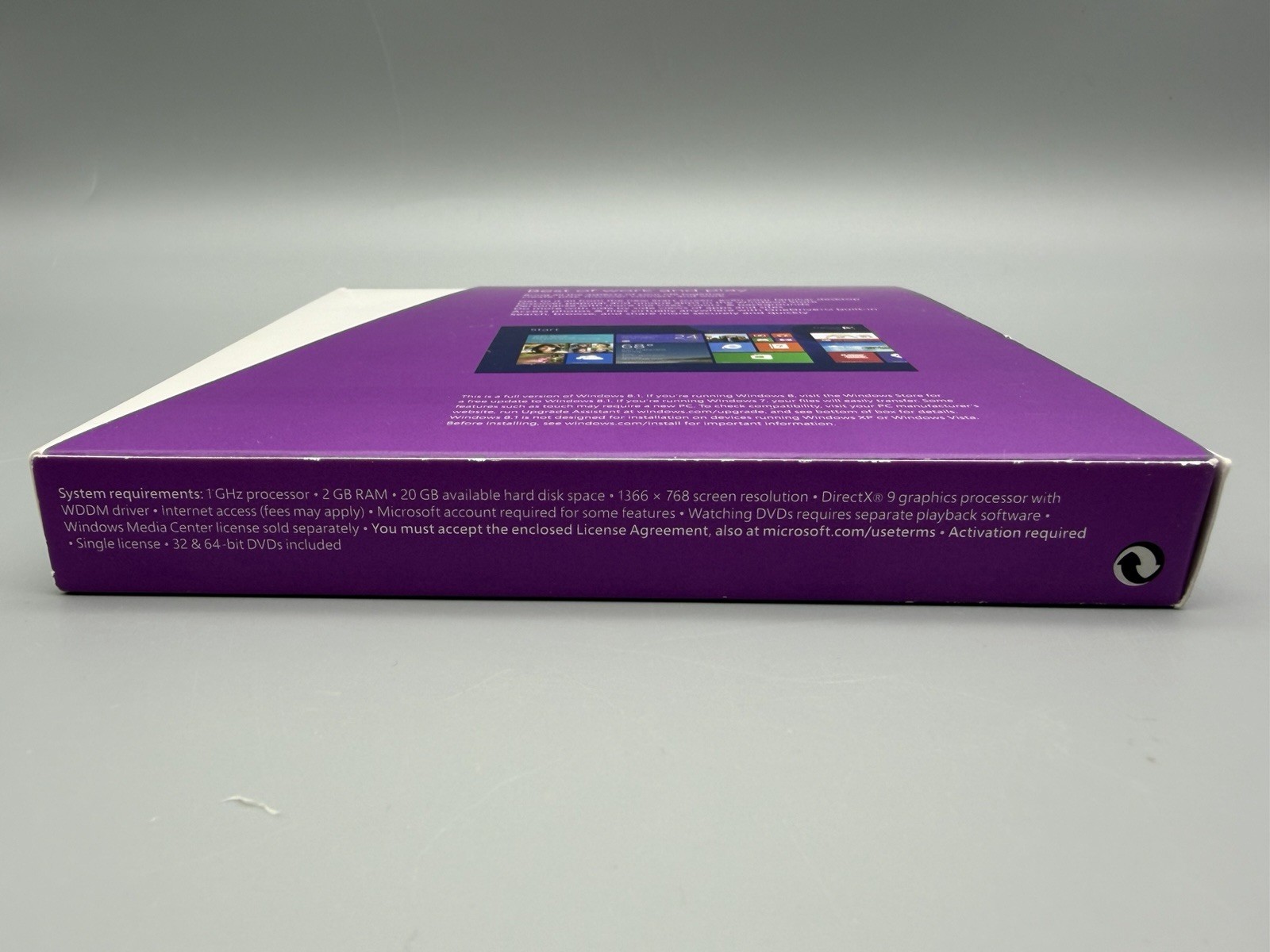 Microsoft Windows 8.1 Full Version 32 Bit and 64 Bit Discs w/Key