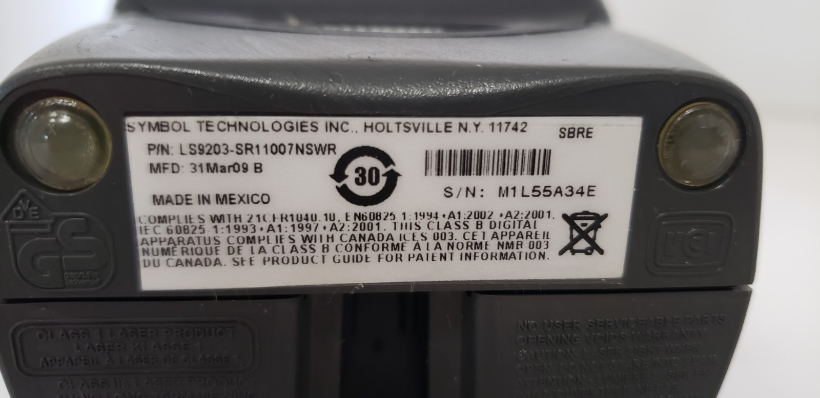 SYMBOL LS9203-SR11007NSWR BAR CODE SCANNER