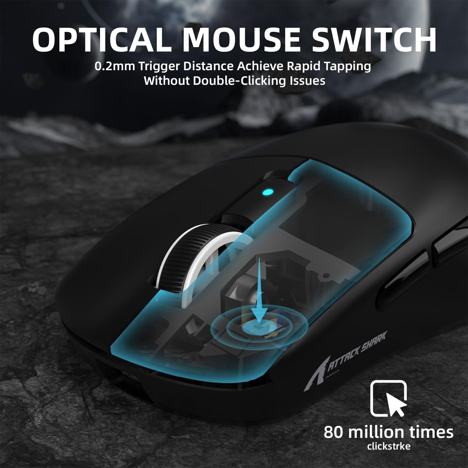 Attack Shark R6 39g Wireless 8K Mouse Black
