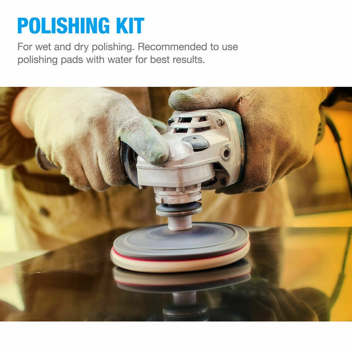 16pcs Diamond Polishing Pads 4in Wet/Dry for Granite Concrete Marble Grinding