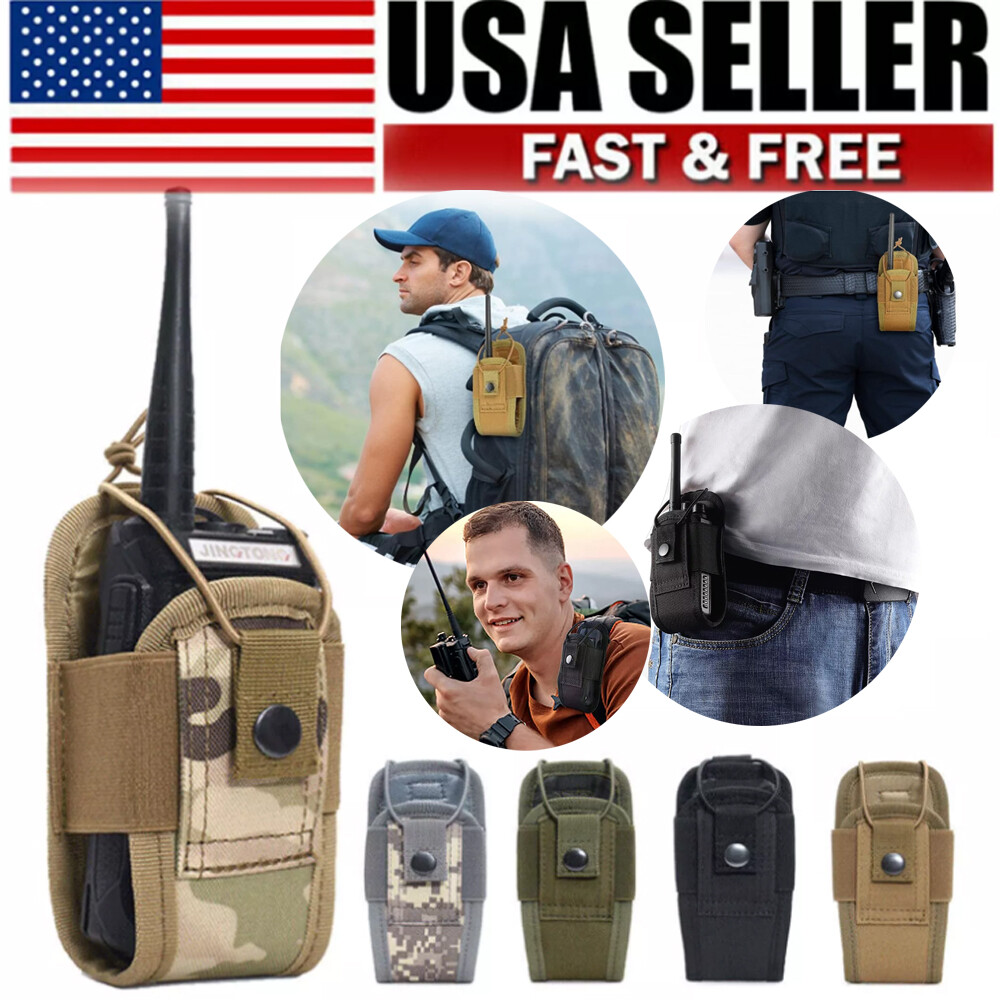 Outdoor Tactical Molle Radio Walkie Talkie Pouch Waist Bag Holder Pocket Holster
