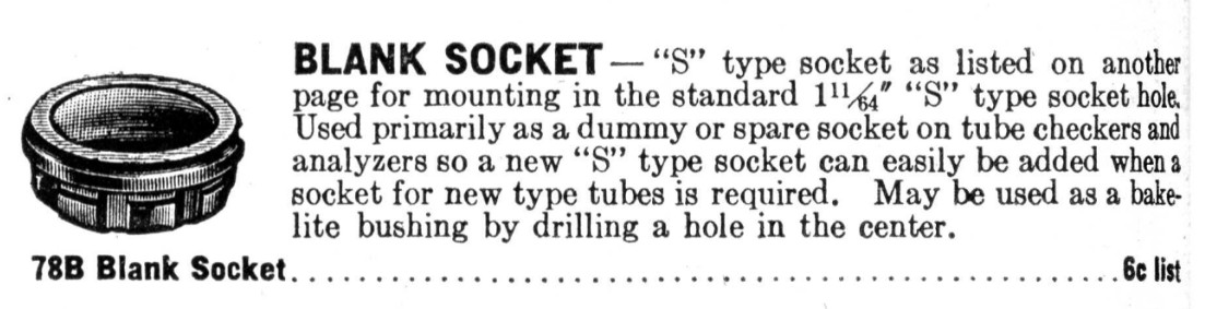 Amphenol® 78B Blank Socket for Tube Testers