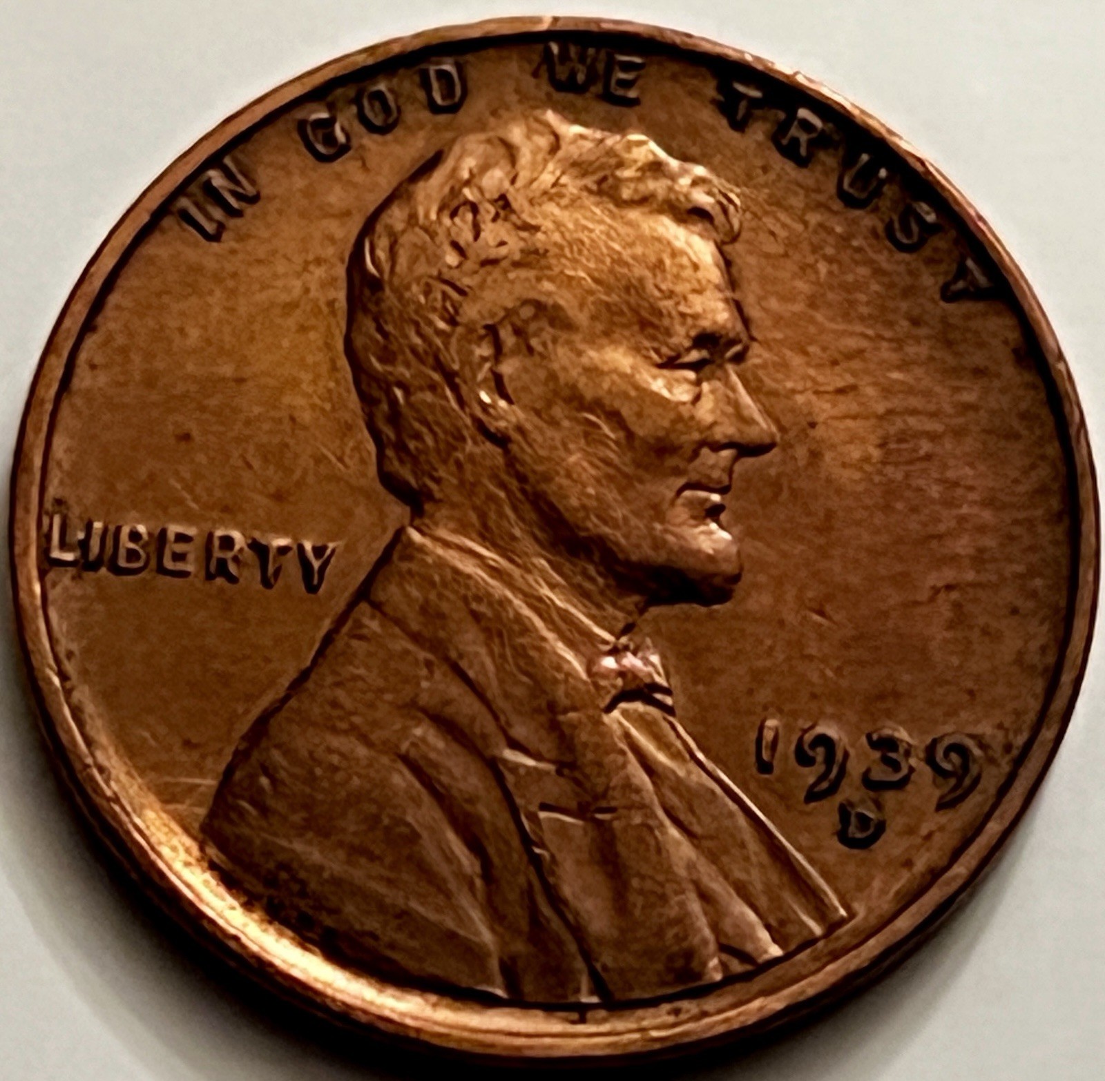 1939 D Lincoln Wheat Cent Penny Low Mintage Denver VF+ Nice Circ Coin BN834